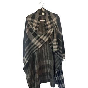 Venus Black and Gray Open Front Cardigan Size Medium